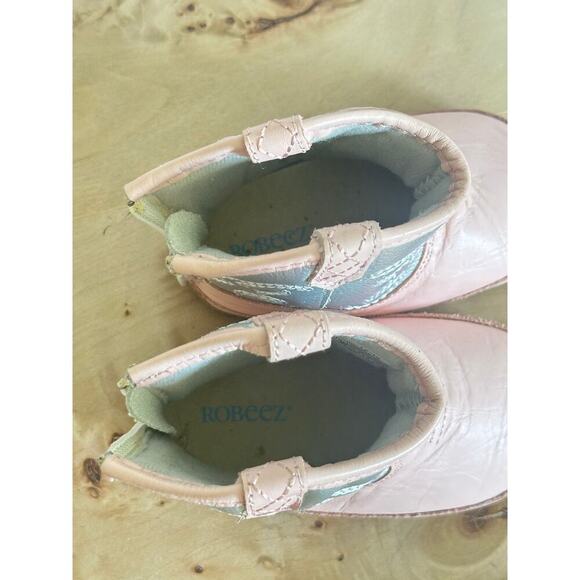 Robeez Baby Girl Cowboy Boots Pink & Silver Leather – Size 12-18 Months - Picture 6 of 7